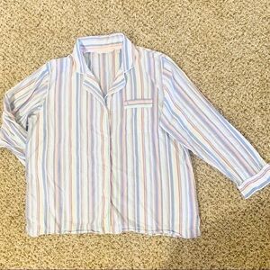 VICTORIA’S SECRET•blue stripe cotton pajama top